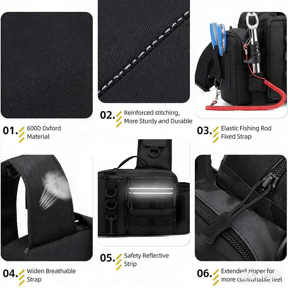 Hiking Backpack Waterproof - Plecak wędkarski z uchwytem na wędki,