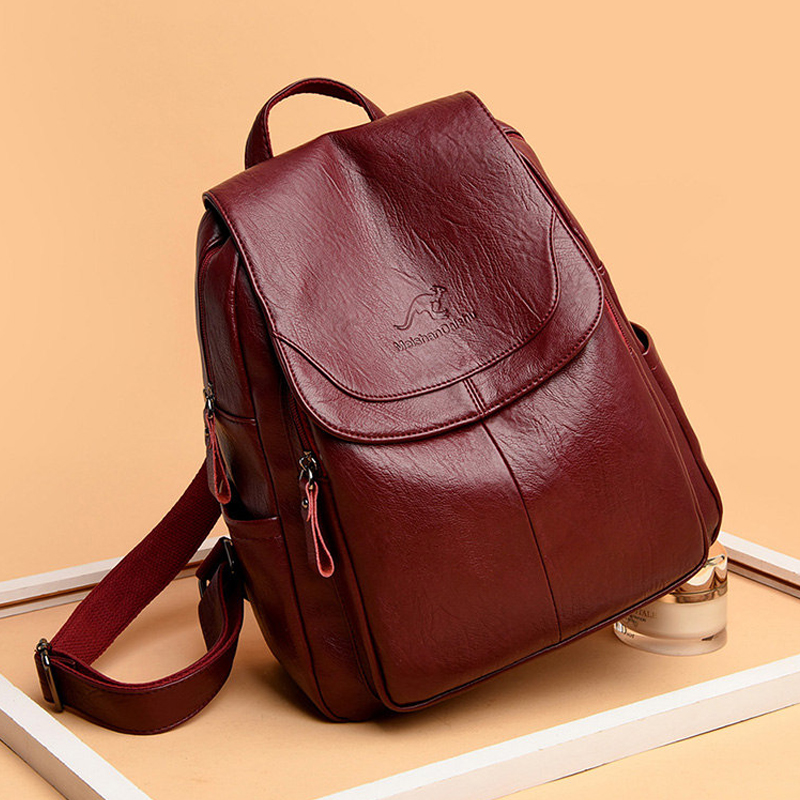 Leather Backpack Vintage - 9 kolorów kobiet miękkie skórzane plecaki